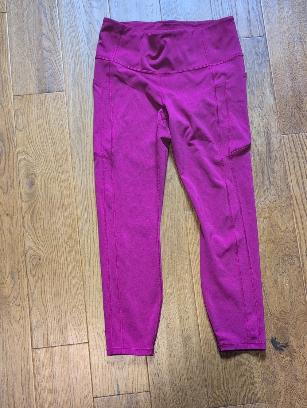 Athleta | Fuschia Pink/Purple Salutation Stash 2 Pocket Leggings/Tights Med